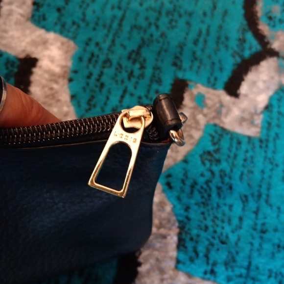 Lodis Black Pebble Leather Chain Strap Convertible Wristlet Purse - Picture 5 of 7